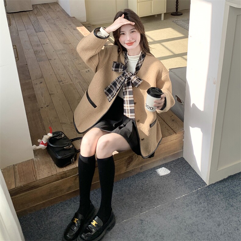 蝴蝶结小香风外套女早春2025新款绝美超火高级感气质名媛小个子,女装毛呢外套,2C198