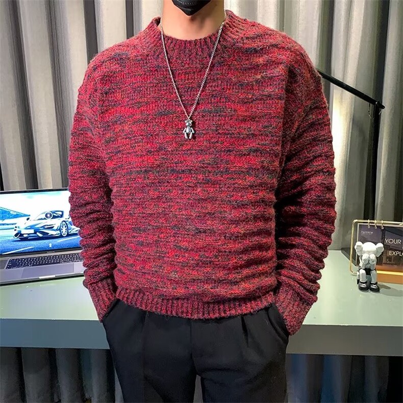 秋冬海马毛套头毛衣男士学生青年潮流上衣图片