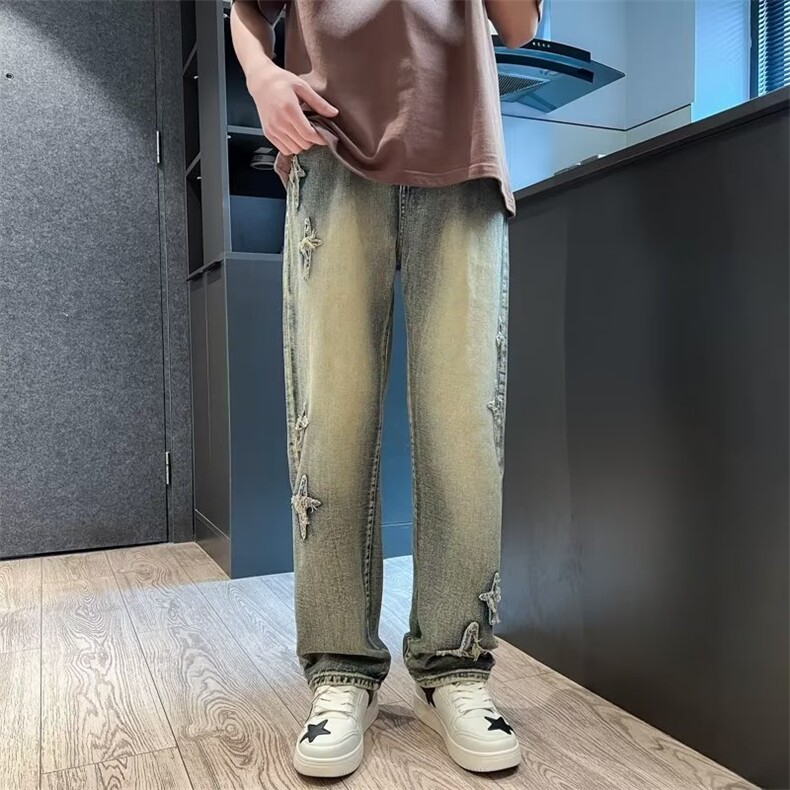 美式牛仔裤男春秋新款休闲直筒裤N2218P43,男装牛仔裤,星座1116-2
