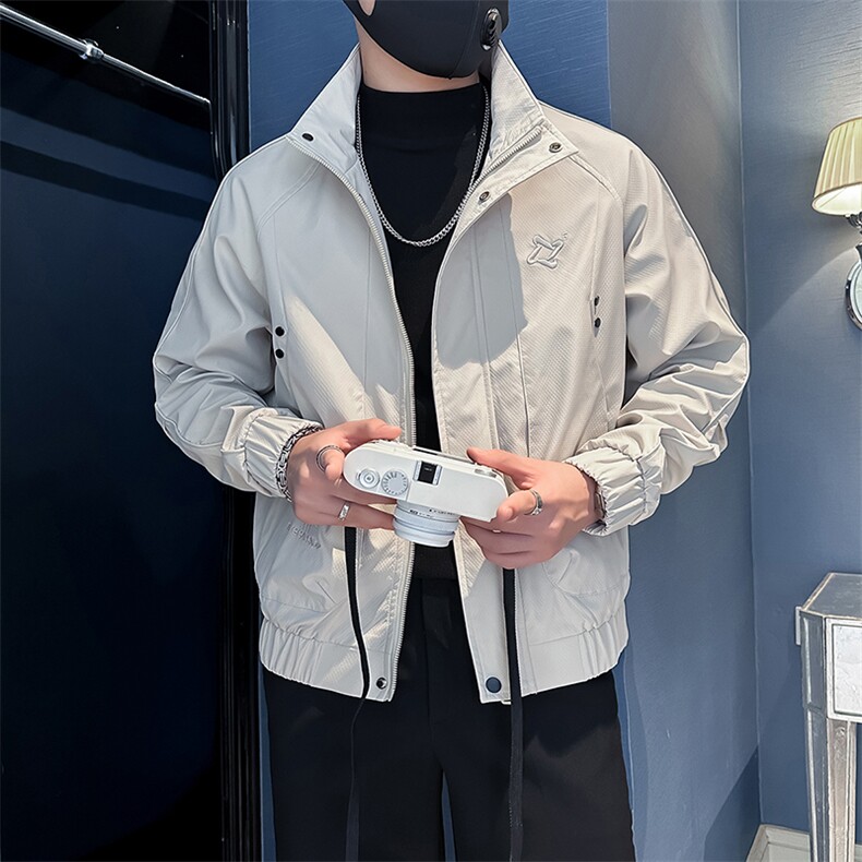 高级感痞帅炸街外套男立领夹克社会小伙店主风301C-JK15-P98控138,男装夹克,星座301C（原B323）