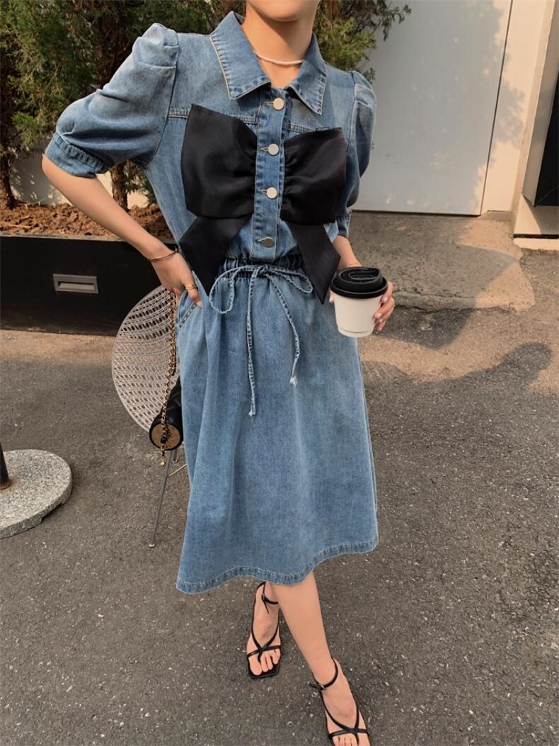 牛仔连衣裙，女装连衣裙，肆尔