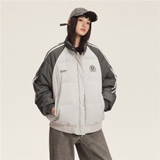 2025冬款侧条纹拼色绣花立领羽绒服-5632-358，男装羽绒服，电商S012（CATTEE）