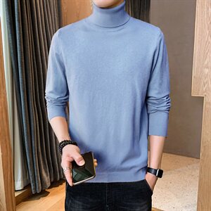 2021秋冬季新款高领毛衣男士韩版潮流针织衫毛线打底DF65T图片