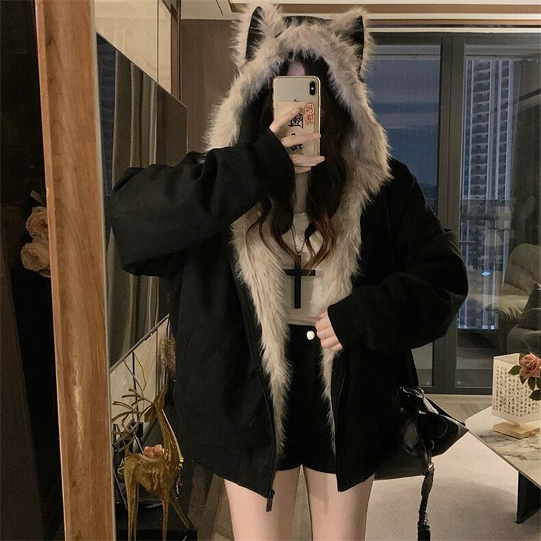 【高质量】鹿皮绒派克棉服仿兔毛大毛领连帽棉衣X609特P110网图,男装棉衣,电商B245