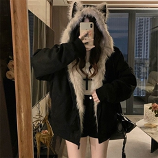 【高质量】鹿皮绒派克棉服仿兔毛大毛领连帽棉衣X609特P110网图，男装棉衣，电商B245