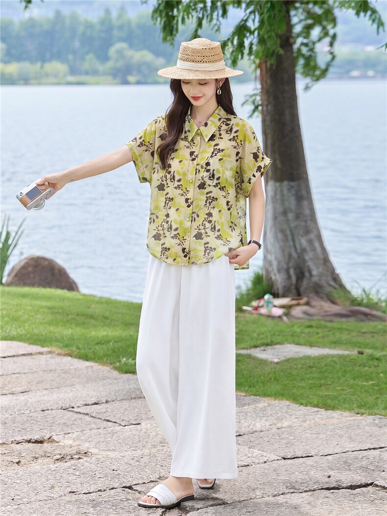 现货！2026年夏季时尚简约大方气质优雅宽松休闲两件套裤套装女,女装套装/套裙,衣之秀