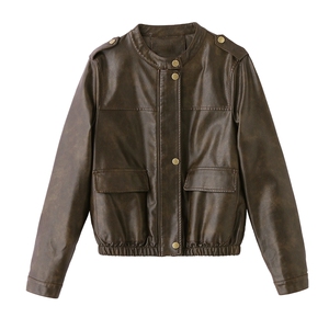 【现货】春装新品皮衣短外套女复古休闲上衣2503-1C115-P125-K188图片