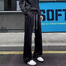 直筒斜切卫裤男春秋季美式微喇裤子cleanfit运动休闲裤LJ644-P43，男装休闲裤，星座1008