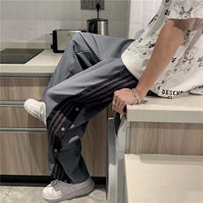 排扣裤子男韩版潮流运动裤宽松直筒休闲裤潮牌九分阔腿裤k838-p35，女装休闲裤，星座1008-2