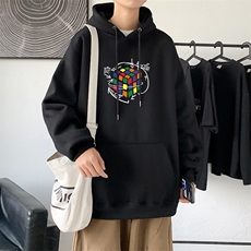 L2409P48秋装2023新款潮趣印花学生潮流男女情侣连帽卫衣，男装卫衣，星座510A-1