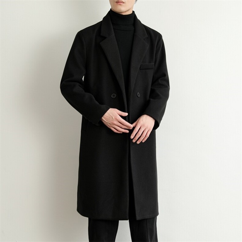 中长款毛呢大衣男2025新款春秋季棉外套高级感英伦风衣JK0251-P98，男装毛呢大衣，星座308B-2