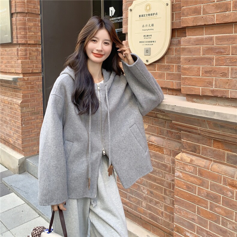 新款已出货灰色毛呢外套加棉2C272-C68-P195K288,女装短外套,2C272