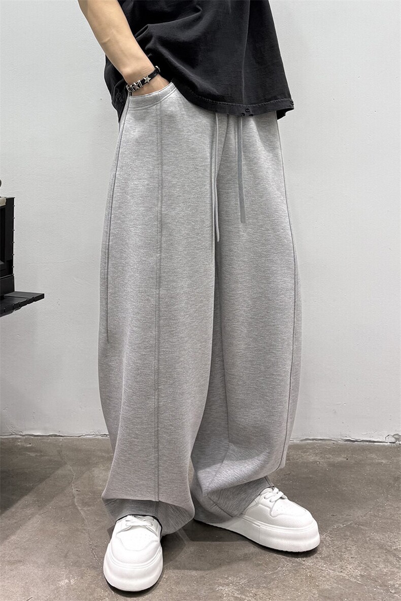 立体裁剪男士卫裤春季弯刀微阔休闲裤设计款宽松509P90,男装休闲裤,电商B332-1