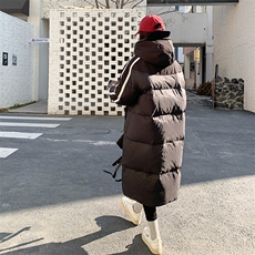 学院风黑色中长款羽绒棉服女冬季2025新款韩系高级感90白鸭绒外套，女装羽绒服，天丽