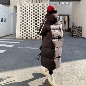 学院风黑色中长款羽绒棉服女冬季2025新款韩系高级感90白鸭绒外套图片