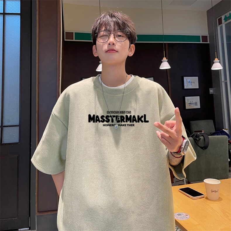 麂皮绒！重磅麂皮绒短袖T恤男JPDX184-特P19,男装T恤,电商B367