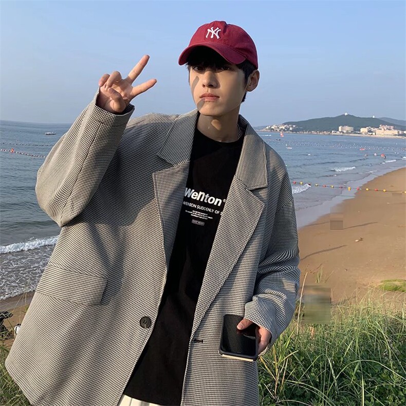 休闲西装外套男秋季韩版潮流ins潮牌港风宽松复古痞帅西服F39-P52,男装西服套装,星座1008-1