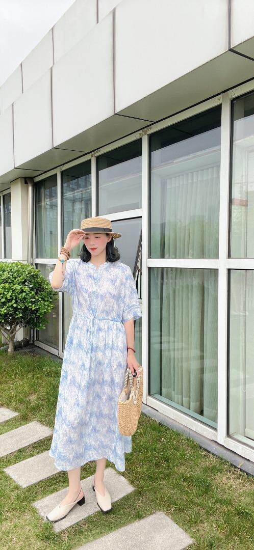 纯苎连衣裙小衫裤子裙子衬衣 时尚风 风淑女风休闲风，女装连衣裙，川哲