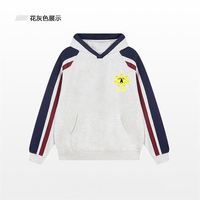 抖音得物供货 提供视频 秋冬重磅美式宽松接拼连帽卫衣3210图片
