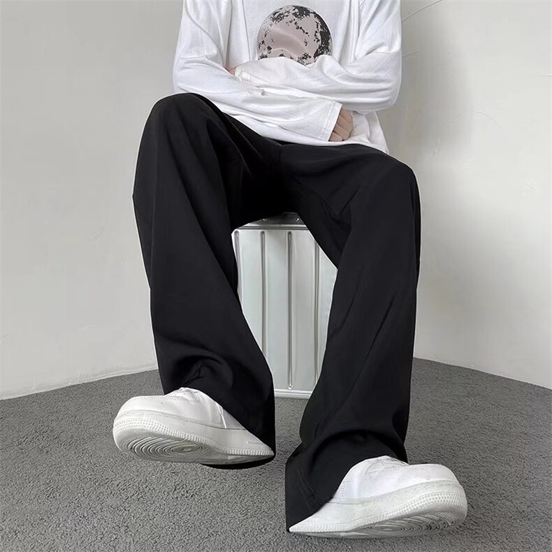 春夏运动休闲裤男直筒垂感ins潮牌港风西裤X226P37图片
