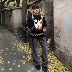美式街头小羊费尔岛休闲情侣针织毛衣百搭潮流针织衫L76055-P55，男装针织衫/毛衣，星座1008