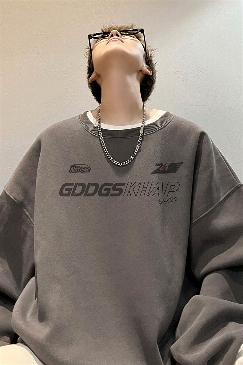 内景春季新款ins韩版圆领卫衣男潮宽松打底衫WY00397/P35加绒P45,男装卫衣,电商B316