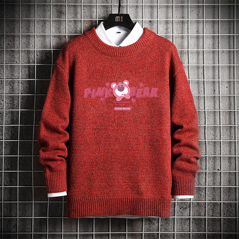 加厚加绒毛衣男大码毛线衣男针织衫M19329-P45加绒款-P65网格,男装针织衫/毛衣,电商A040A