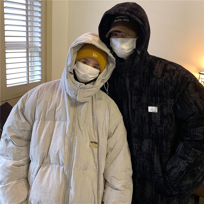 情侣装冬装新款连帽加厚棉衣外套潮大码学生棉袄外套D230-P138,男装棉衣,电商A335-1（原A458）