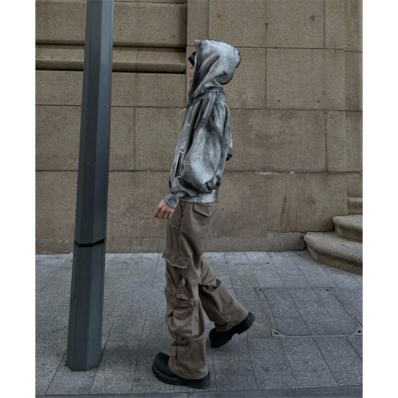 自家图，不拿货棕色工装牛仔裤男微喇叭裤子-KZA34-P63,男装牛仔裤,星座1007（原301D）