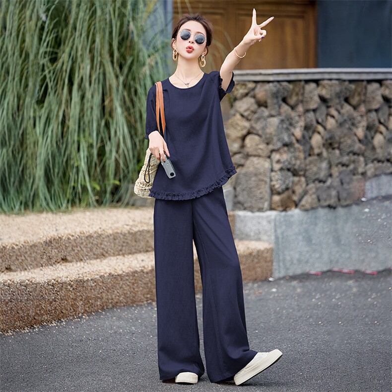 现货210-3272-P165-K218轻奢宽松上衣配阔腿裤,女装套装/套裙,浙宝210（原浙宝191）