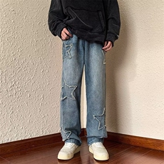 牛仔裤男秋季潮大码休闲裤子高街N2206P45，男装牛仔裤，星座1116-2