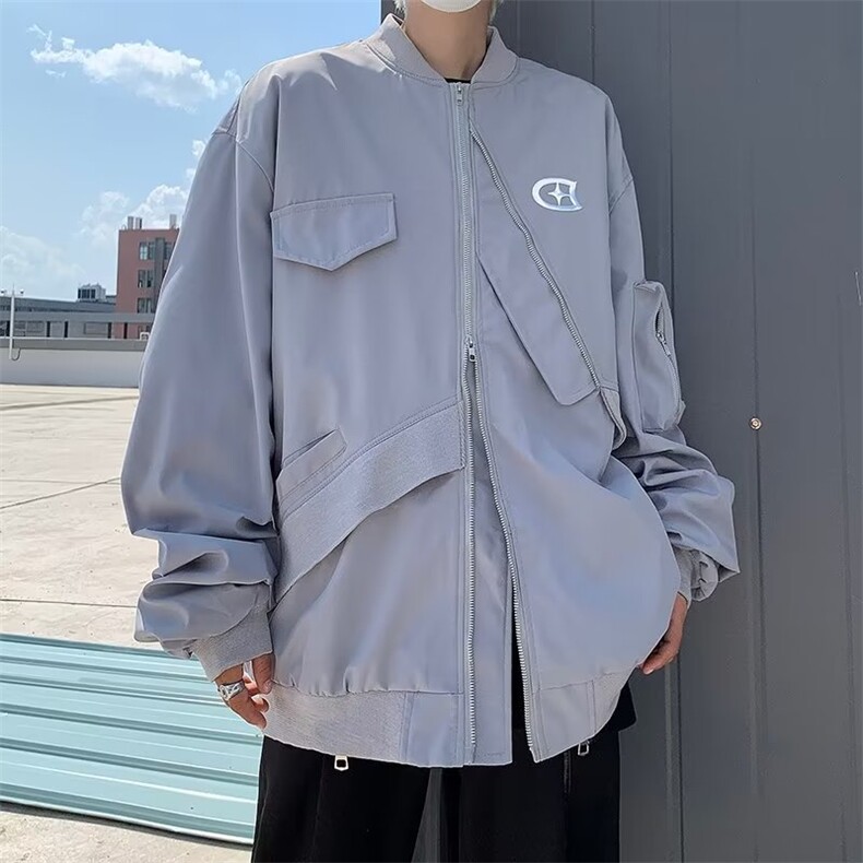 美式高街夹克男韩版潮流痞子帅百搭2025冬季新款ins外套W5465-P65,男装夹克,星座412