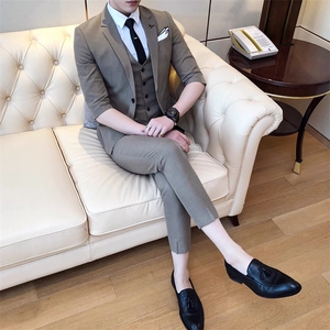 夏季薄款礼服西装三件套 男装西服套装1012-W8013-P255图片