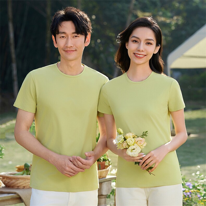 2025年夏季宽松型日常青春流行杜邦舒坦棉圆领男女同款,男装T恤,玖雅羊绒