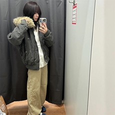 现货重磅boxy短款棉衣座山雕大毛毛领男女棉服水洗工装厚外套，男装棉衣，电商A486-1