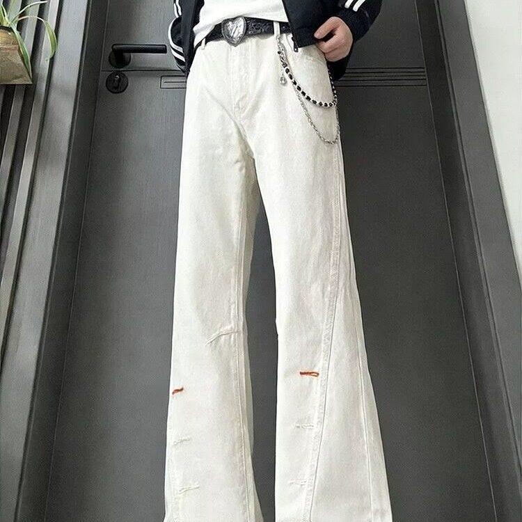 美式裤子男款春秋季2026新款潮牌宽松直筒阔腿牛仔裤AM1313P42，男装牛仔裤，星座1013-5