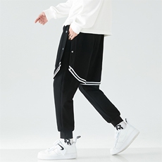 春季男士新款青少年酷霸假两件叠穿潮牌潮流修身休闲裤SK2118-P80，男装休闲裤，电商A128