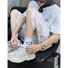 做脏工装牛仔五分裤男夏季新款小众百搭潮牌宽松直筒短裤KD6681，男装牛仔裤，星座1116A（原606A-3）