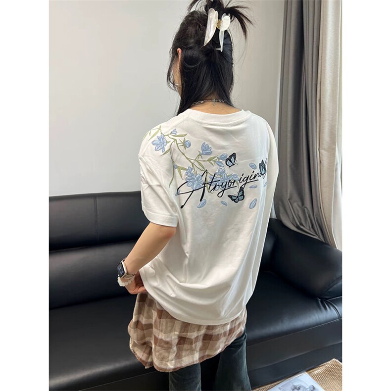 万针全刺绣解构设计260克重磅双纱纯棉高品质美式高街短袖T恤特35图片