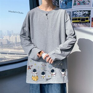 ！秋季打底衫男卫衣男潮流圆领纯棉长袖T恤男CX293-P25，男装T恤，电商B371