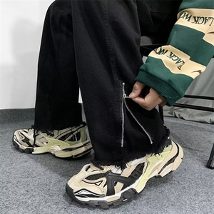 牛仔裤男秋季潮大码休闲裤子高街N1766P45图片