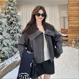 新款！羊羔毛拼接两面穿派克服外套2C133-8995-P225-K328图片