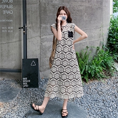 现货蕾丝刺绣连衣裙两件套2C105-0519-P165-K238，女装连衣裙，2C105