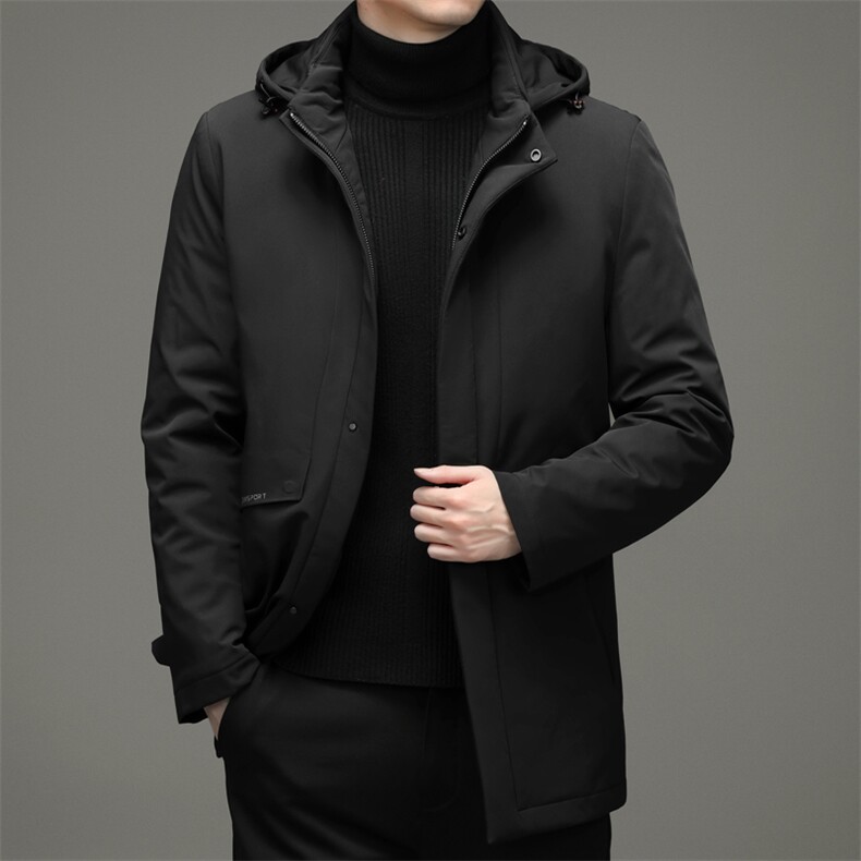 冬季中年鹅绒可脱卸帽羽绒服爸爸装托卸内胆外套DFLDY11002-P345,男装羽绒服,电商B212（原钱塘6029）