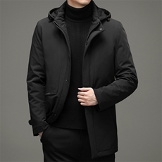 冬季中年鹅绒可脱卸帽羽绒服爸爸装托卸内胆外套DFLDY11002-P345，男装羽绒服，电商B212（原钱塘6029）