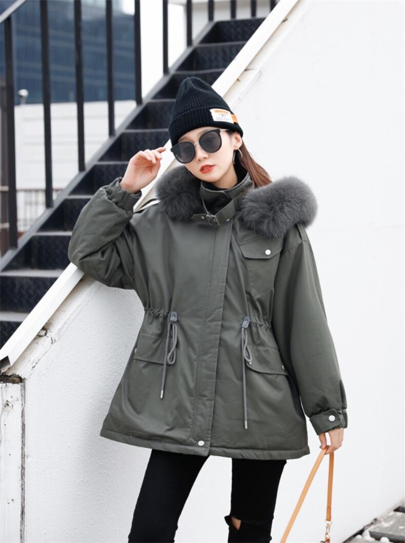 【现货】冬季新款，宽松显瘦狐狸毛领派克服，女装，东洋天堂之花