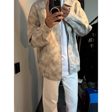 722-P62美式高街扎染皮衣外套男高级感春秋新款cleanift机车，男装皮衣，电商B323A