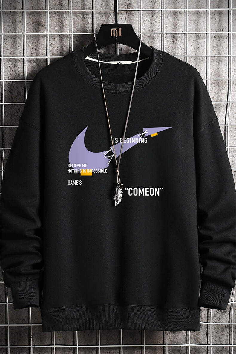 S6259-P28秋季圆领卫衣男大码韩版宽松长袖外套网格,男装卫衣,电商A040A