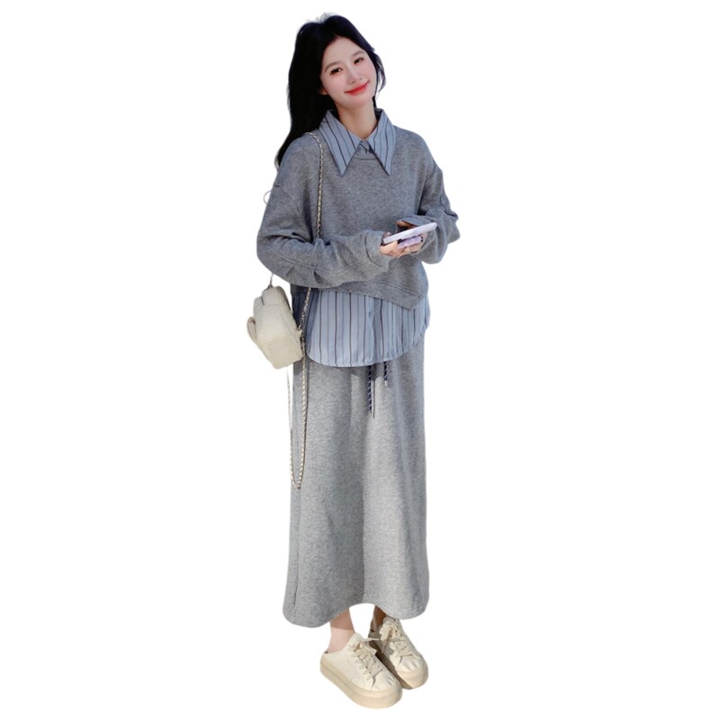 新款年后出条纹拼接卫衣套装5531P175K288,女装套装/套裙,2C176