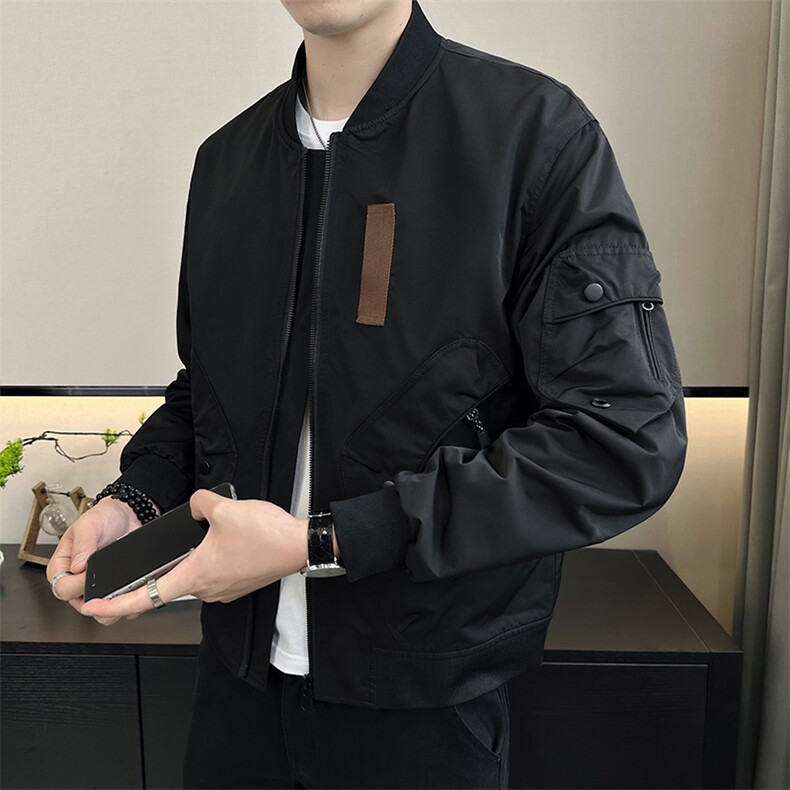 秋季店主风新款工装休闲棒球领时尚夹克长袖外套潮58128-P110,男装夹克,电商A413
